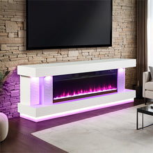 Peseux 71" TV Stand with Electric Fireplace & Heater – White
