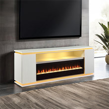 Medea 71" TV Stand with Electric Fireplace & Heater – White