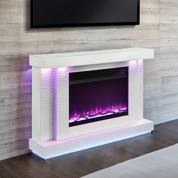 Dorrit 55" Electric Fireplace TV Console with Heater – White