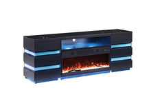 Terni TV Stand with Electric Fireplace – Black