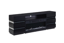 Terni TV Stand with Electric Fireplace – Black