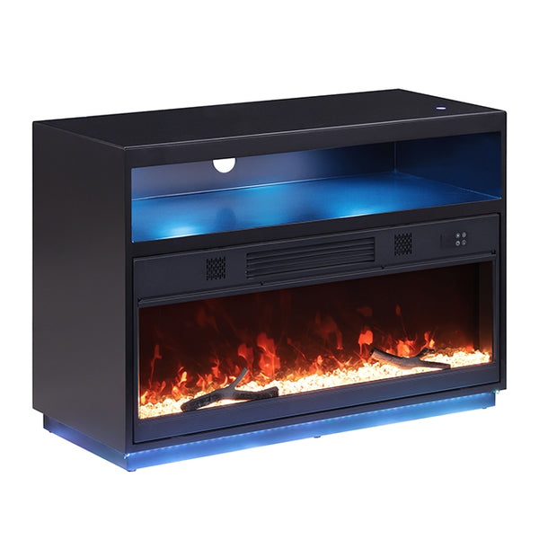 Terni TV Stand with Electric Fireplace – Black