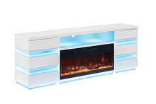 Terni 3 Pc TV Stand Set with Electric Fireplace & 2 Side Tables – White