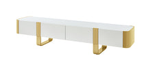 Larvik 79" TV Stand – White / Gold