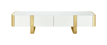 Larvik 79" TV Stand – White / Gold