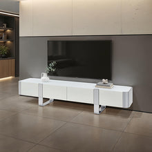 Larvik 79" TV Stand – White / Silver