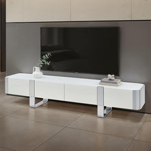 Larvik 79" TV Stand – White / Silver