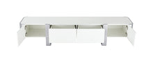 Larvik 79" TV Stand – White / Silver