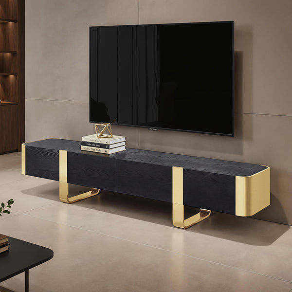 Leknes 79" TV Stand – Black / Gold