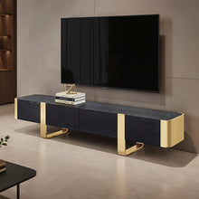 Leknes 79" TV Stand – Black / Gold