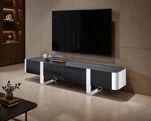 Leknes 79" TV Stand – Black / Silver