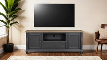 Neue Mills 72" TV Console – Weathered Black / Brown