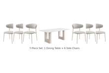 Kalam 7-piece dining set: 1 table + 6 side chairs