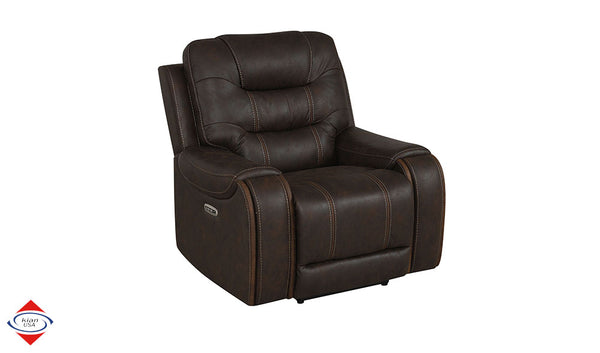 Brown Dual Power Recliner – Savon Furniture Visalia