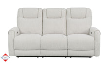 White Dual Power Reclining Sofa & Loveseat Set – Model 300