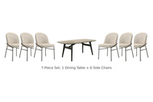 Lark 7-piece dining set: 1 table + 6 side chairs