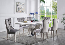 Valdevers 7 Pc Dining Table Set – Chrome/Navy