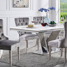 Valdevers 7 Pc Dining Table Set – Chrome/Navy