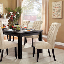 Sania 7 Pc Dining Table Set – Antique Black/Beige