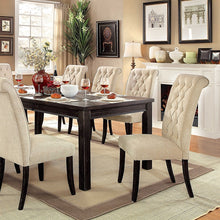 Sania 9 Pc Dining Table Set – Antique Black/Beige