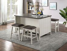 Heidelberg 4 Pc Counter Ht Table Set w/ Bench – Off-White/Dark Gray