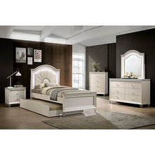 Allie 4 Pc Twin Bedroom Set w/ Trundle – Pearl White