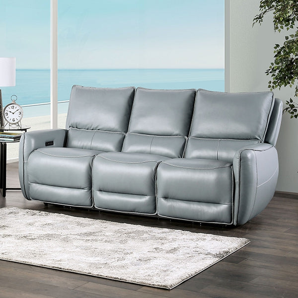 Phineas Power Reclining Sofa & Loveseat Set – Pale Blue