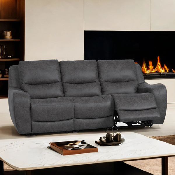 Demetrius Power Reclining Sofa & Loveseat Set – Dark Gray