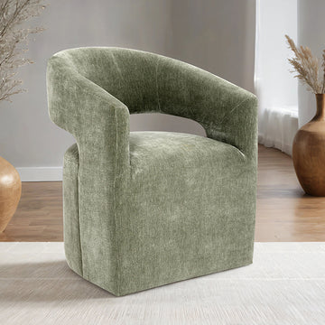 Tresa Arm Chair with Casters – Green