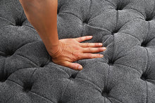Sofi Button Tufted Swivel Chair – Dark Gray