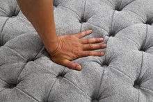 Sofi Button Tufted Swivel Chair – Light Gray