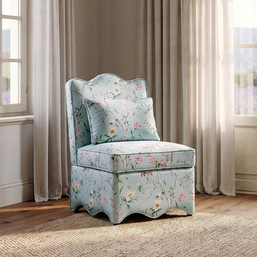 Hemsworth Accent Chair – Chinoiserie Pale Blue/Peach