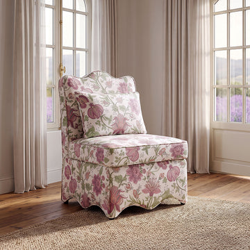 Hemsworth Accent Chair – Jacobean Floral Blossom Pink