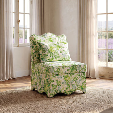 Hemsworth Accent Chair – Seaside Cabbage Rose Green/White