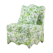 Hemsworth Accent Chair – Seaside Cabbage Rose Green/White