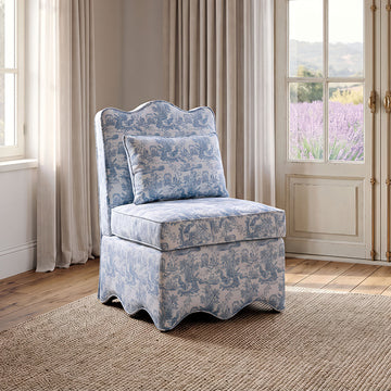 Hemsworth Accent Chair – Toile De Jouy Light Blue/White