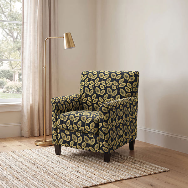 Ivey Acent Chair – Botanical Black/Gold