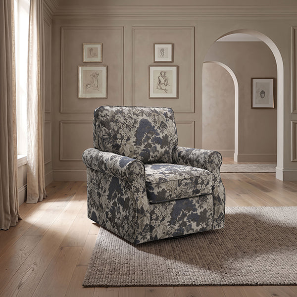 Penryn Swivel Accent Chair – Slate Blue