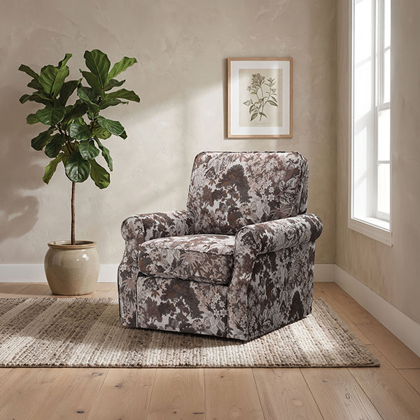 Penryn Swivel Accent Chair – Mocha Brown