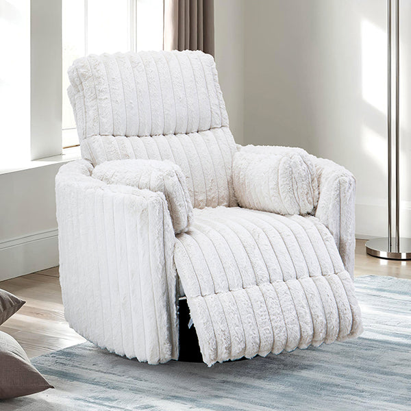 Belper Power Glider Recliner w/ Swivel – White