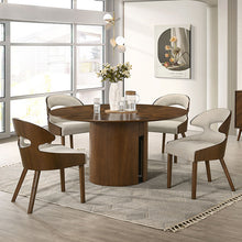 Hillerod 5 Pc Round Dining Table Set – Walnut