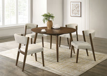 Raissa 5 Pc Round Dining Table Set – Walnut
