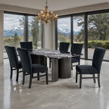 Selsey 7 Pc Dining Table Set – Black