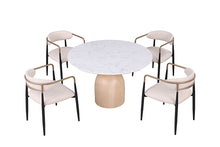 Neasden 5 Pc Dining Table Set – Natural/Black/White