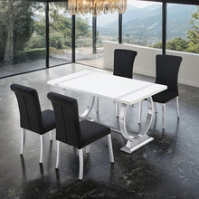 Holstebro 5 Pc 60" Dining Table Set – Silver/Black