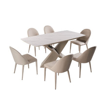 Lenvik 7 Pc Dining Table Set – White/Brown
