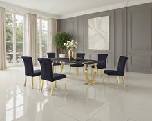 Horley 7 Pc Dining Table Set – Black/Gold