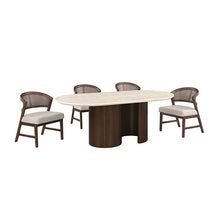 Narvik 5 Pc Dining Table Set – Light Beige/Walnut