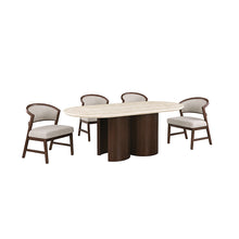Narvik 5 Pc Dining Table Set – Light Beige/Walnut