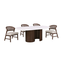 Narvik 5 Pc Dining Table Set – White/Walnut